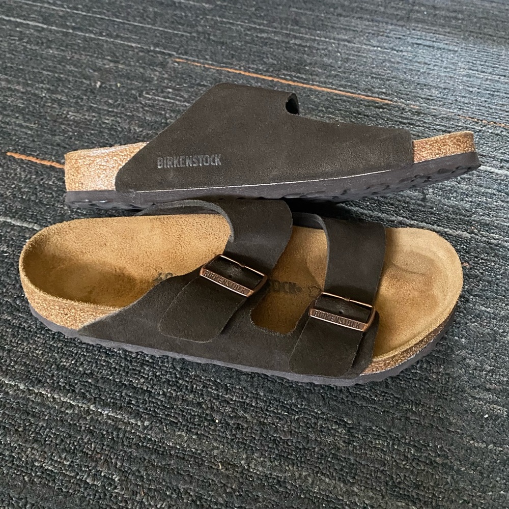 Arizona Suede Birkenstocks in Mocha Brown